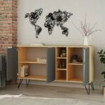 Buffet Clara in oak - dark grey color 142x35.5x83cm - Image 4