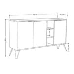 Buffet Clara in oak - dark grey color 142x35.5x83cm - Image 5