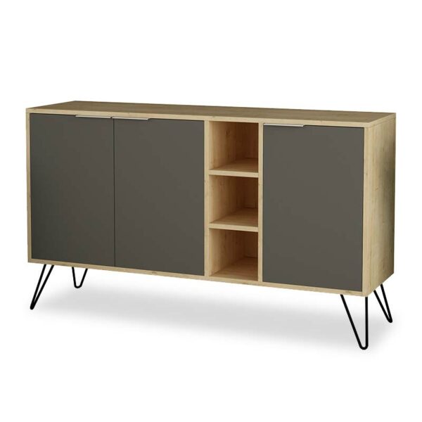 Buffet Clara in oak - dark grey color 142x35.5x83cm