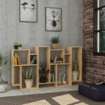 Karmato Bookcase in natural color 96x25,5x168,5cm - Image 3