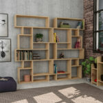 Karmato Bookcase in natural color 96x25,5x168,5cm - Image 4