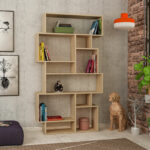 Karmato Bookcase in natural color 96x25,5x168,5cm - Image 5