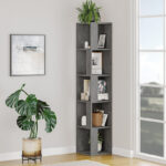 Corner bookcase Raphael grey antique 31.5x31.5x159cm - Слика 2