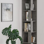 Corner bookcase Raphael grey antique 31.5x31.5x159cm - Слика 3