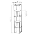 Corner bookcase Raphael grey antique 31.5x31.5x159cm - Слика 6