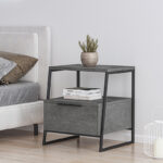 Nightstand Johana black-gray antique 45x40x50cm - Image 2
