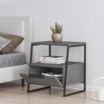 Nightstand Johana black-gray antique 45x40x50cm - Image 3