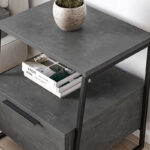 Nightstand Johana black-gray antique 45x40x50cm - Image 4
