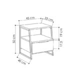 Nightstand Johana black-gray antique 45x40x50cm - Image 6