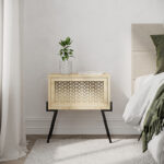Nightstand Hamer black-natural 48x34x51cm - Слика 4