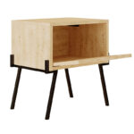 Nightstand Hamer black-natural 48x34x51cm - Слика 5