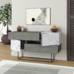 Buffet Roberta gray antique-white marble 145x40x82cm - Слика 2