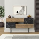 Buffet Roberta black-walnut marble 145x40x82cm - Слика 3