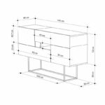 Buffet Roberta black-walnut marble 145x40x82cm - Слика 5
