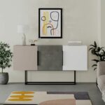 Buffet Estella gray antique-mocha-white 150x42x79.5cm - Слика 4