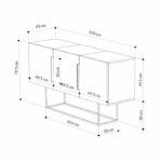 Buffet Estella gray antique-mocha-white 150x42x79.5cm - Слика 6