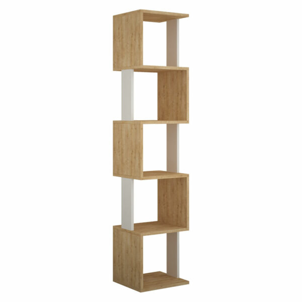Полица за книги - Колона Пири природно-бела 35x30x161 см