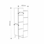Multipurpose cabinet Romane cabinet mocha 62.2x37.4x155.4cm - Слика 5