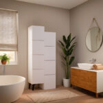 Multipurpose cabinet Romane cabinet white 62.2x37.4x155.4cm - Image 2