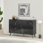 Buffet Ursula black marble 123x35x77.5cm - Слика 2
