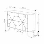Buffet Ursula black marble 123x35x77.5cm - Слика 4