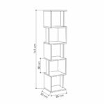 Bookcase - Column Piri white-mocha 35x30x161cm - Слика 3
