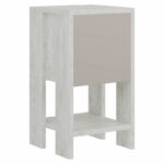 Nightstand Ema in white antique-mocha color 30x30x55cm