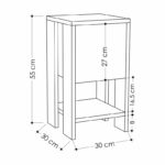 Nightstand Ema in white antique-mocha color 30x30x55cm - Image 4