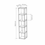 Corner bookcase Raphael natural 31.5x31.5x159cm - Слика 3