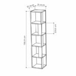 Corner bookcase Raphael anthracite 31.5x31.5x159cm - Image 3