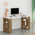 Working Table Labirent in white-walnut140x60x75cm - Слика 2