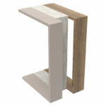 End table Muju natural-white marble-mocha 40x30x57cm