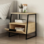 Nightstand Johana black-oak 45x40x50cm - Слика 2