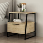 Nightstand Johana black-oak 45x40x50cm - Слика 3