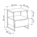 Nightstand Johana black-oak 45x40x50cm - Слика 5