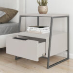 Nightstand Johana black-cream 45x40x50cm - Image 2