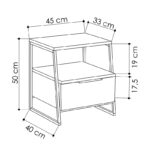 Nightstand Johana black-cream 45x40x50cm - Image 4