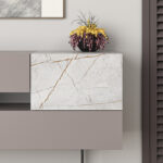 Buffet Roberta light mocha-white marble 145x40x82cm - Image 4