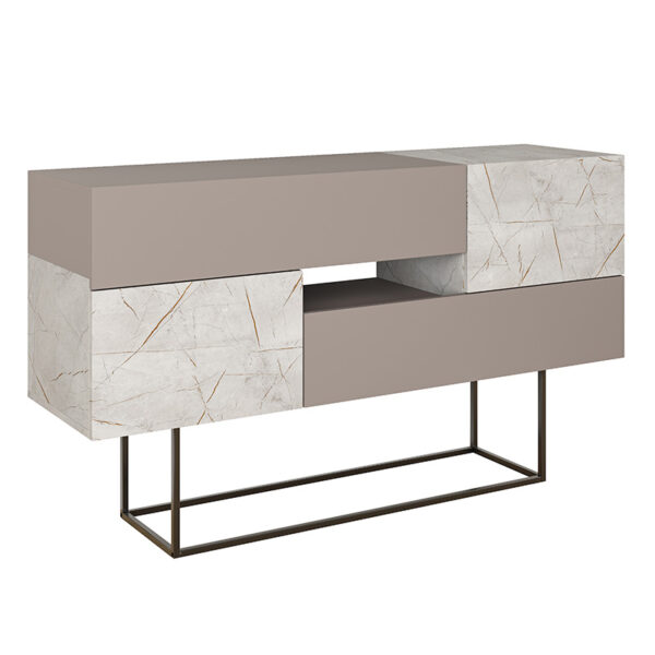 Buffet Roberta light mocha-white marble 145x40x82cm