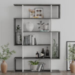Bookcase MITO in antique white-grey colour 108.5x25.5x161cm - Слика 3