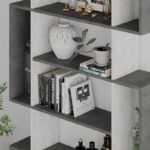 Bookcase MITO in antique white-grey colour 108.5x25.5x161cm - Слика 4
