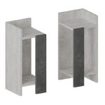 Nightstand Immerse set 2 pics antique white-grey 27x25x60cm