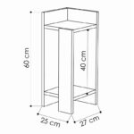 Nightstand Immerse set 2 pics mocha 27x25x60cm - Слика 3
