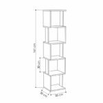 Bookcase - Column Piri white melamine 35x30x161cm - Слика 4