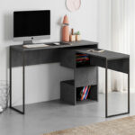 Working foldable desk Badau melamine dark grey 110x37x77cm - Слика 2