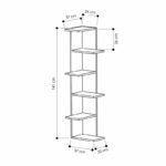 Bookcase corner Saso melamine white 37x37x141cm - Image 3