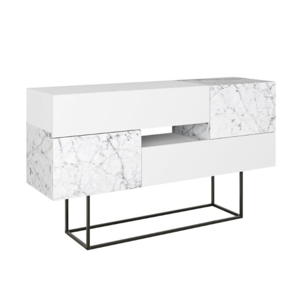 Buffet Roberta white marble melamine 145x40x82cm