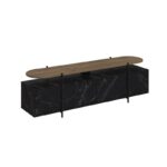 TV cabinet Ondine black marble-natural 160x35.5x48cm