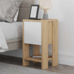 Nightstand Ema melamine in natural-white color 30x30x55cm - Image 2