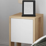 Nightstand Ema melamine in natural-white color 30x30x55cm - Image 4
